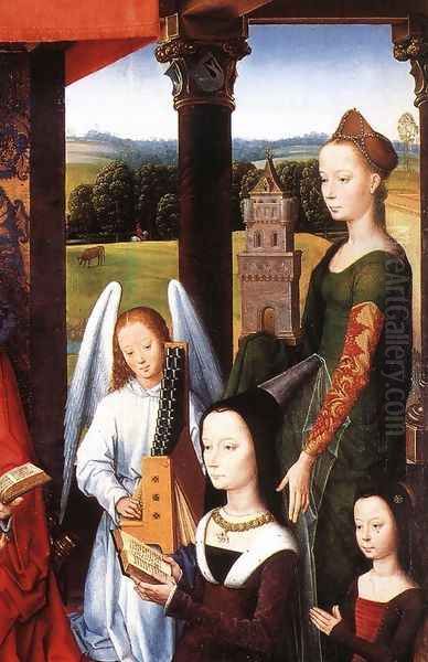 The Donne Triptych [detail: 4, central panel] Oil Painting by Hans Memling