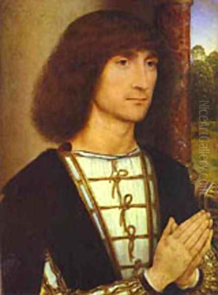 Portrait Of A Praying Man 1480-1485 Oil Painting by Hans Memling