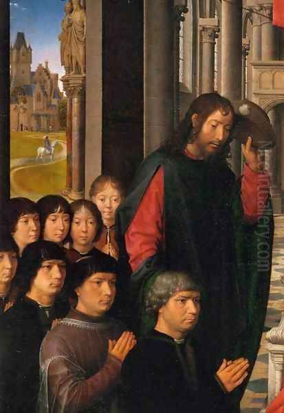 Virgin and Child with Sts James and Dominic (detail) Oil Painting by Hans Memling