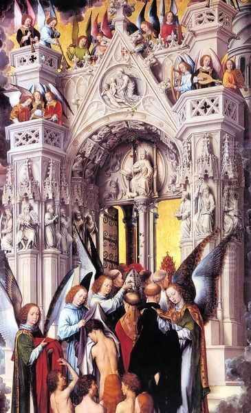 Last Judgment Triptych (detail) Oil Painting by Hans Memling