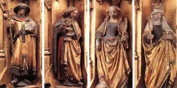 St Ursula Shrine Figures Oil Painting by Hans Memling