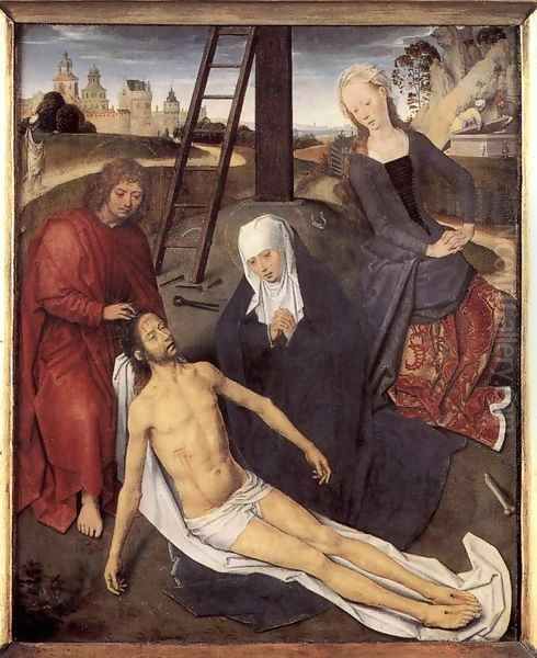 Triptych of Adriaan Reins (central panel) Oil Painting by Hans Memling