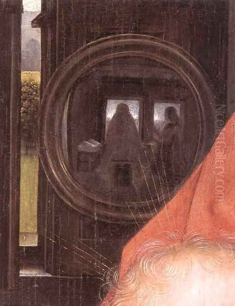 Diptych of Maarten Nieuwenhove (detail) Oil Painting by Hans Memling