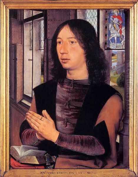 Diptych of Maarten Nieuwenhove (right panel) Oil Painting by Hans Memling