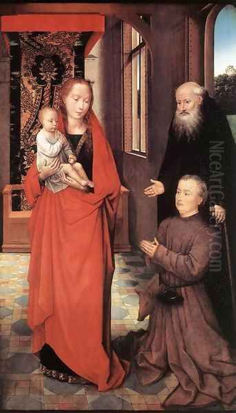 Virgin and Child with St Anthony the Abbot and a Donor 2 Oil Painting by Hans Memling