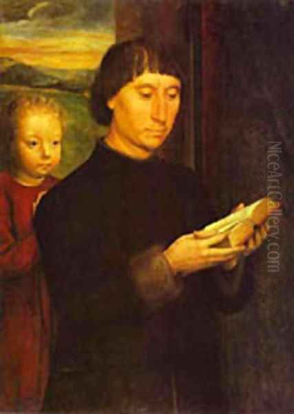 Portrait Of A Reading Man 1485 Oil Painting by Hans Memling