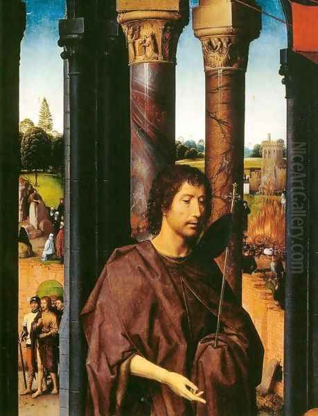 St John Altarpiece (detail) 2 Oil Painting by Hans Memling