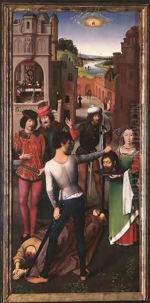 St John Altarpiece (left wing) 2 Oil Painting by Hans Memling