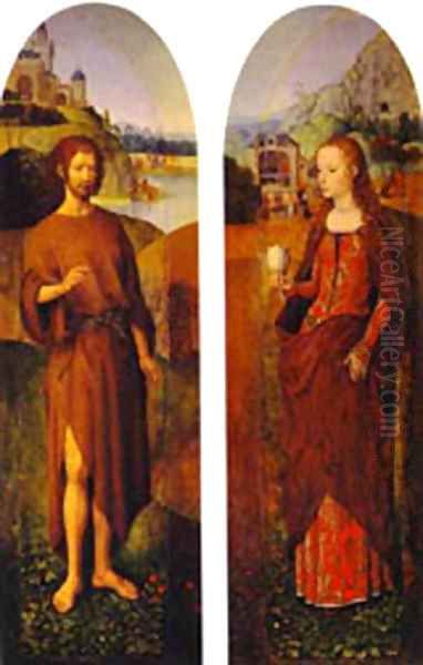 St John The Baptist And St Mary Magdalen Oil Painting by Hans Memling