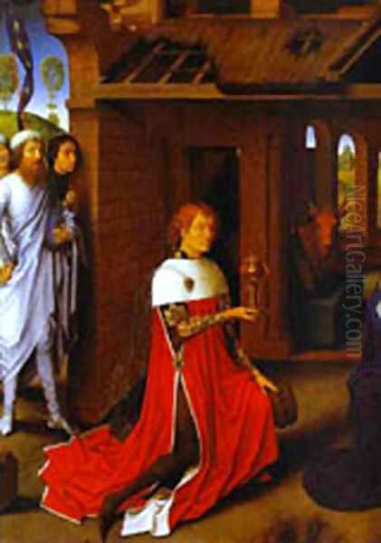 The Adoration Of The Magi Detail 1 1470s Oil Painting by Hans Memling