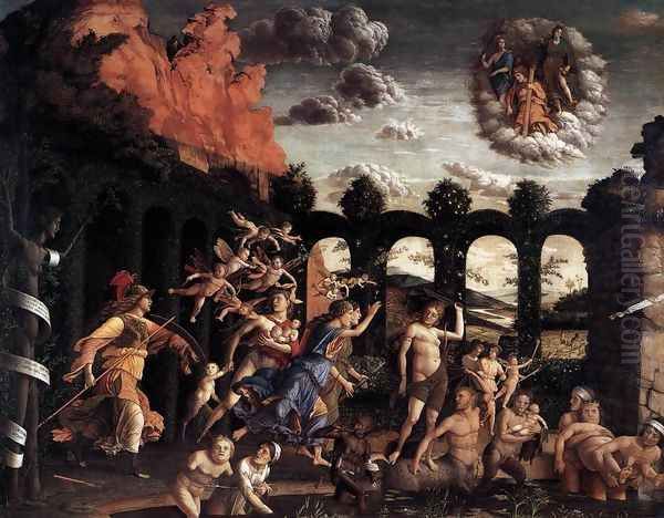 Pallas Expelling the Vices from the Garden of Virtue 1499-1502 Oil Painting by Andrea Mantegna