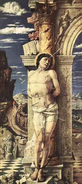 St Sebastian 1457-58 Oil Painting by Andrea Mantegna