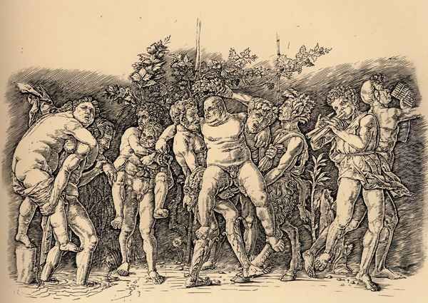 Bacchanal With Silenus Oil Painting by Andrea Mantegna