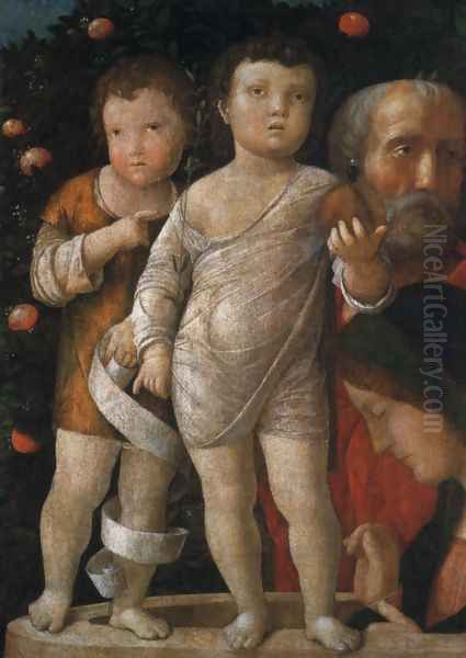 The Holy Family With St John Oil Painting by Andrea Mantegna