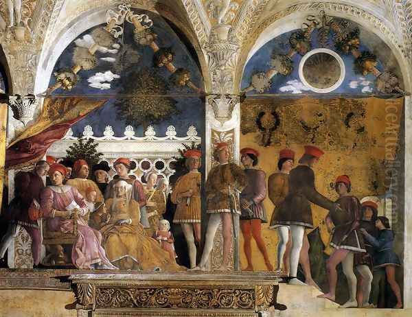 The Court of Mantua 1471-74 Oil Painting by Andrea Mantegna