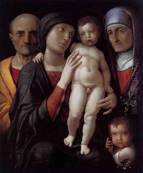 The Holy Family 1495-1500 Oil Painting by Andrea Mantegna