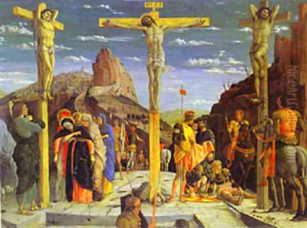 Calvary Center Of The Predella Painted For The Church Of San Zeno In Verona 1457-60 Oil Painting by Andrea Mantegna