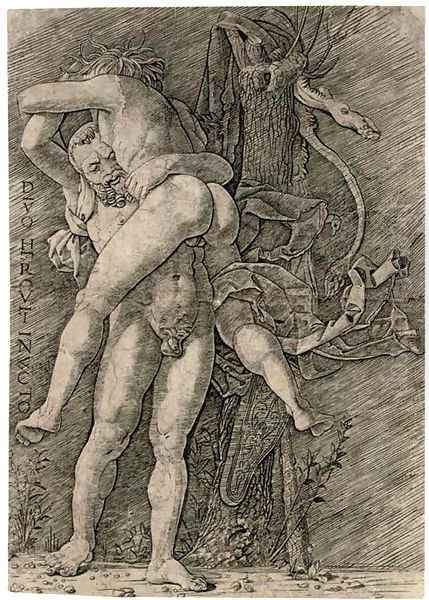 Hercules and Antaeus Oil Painting by Andrea Mantegna