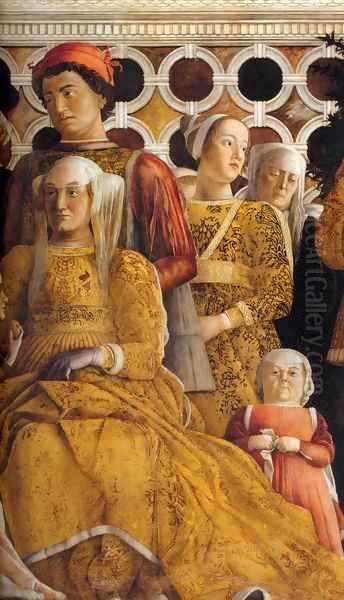 The Court of Gonzaga (detail) 4 Oil Painting by Andrea Mantegna