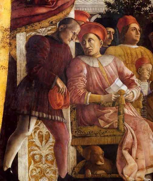 The Court of Gonzaga (detail) 3 Oil Painting by Andrea Mantegna