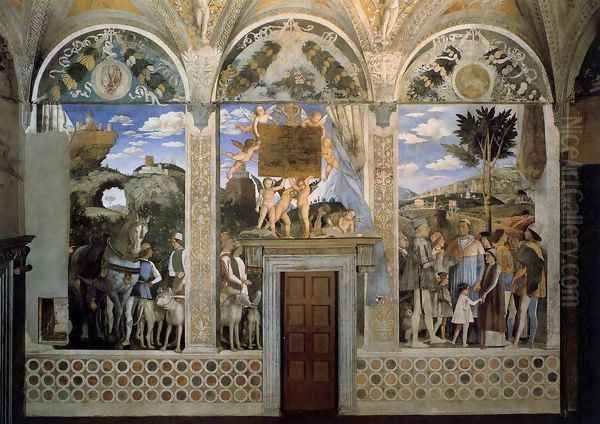 The west wall The Meeting Oil Painting by Andrea Mantegna