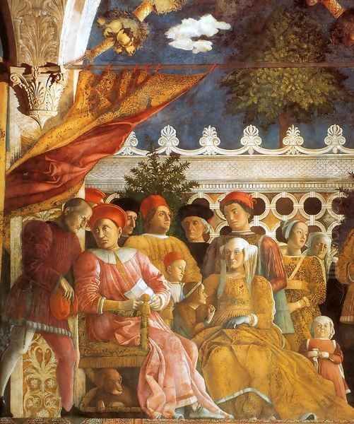 The Court of Gonzaga (detail) Oil Painting by Andrea Mantegna