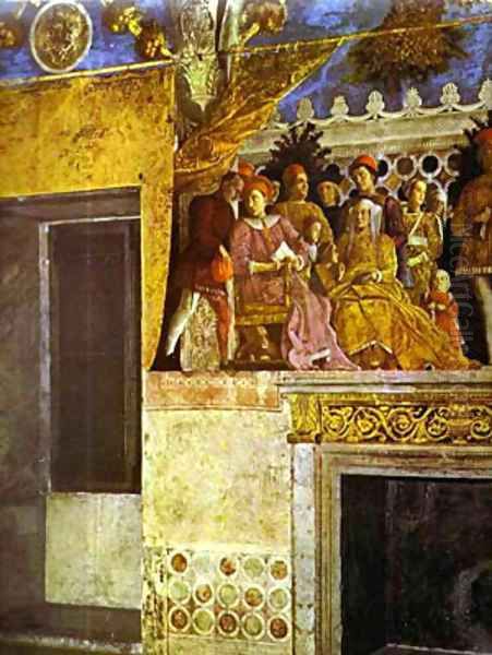 The Gonzaga Family And Retinue Detail 2 1465-74 Oil Painting by Andrea Mantegna