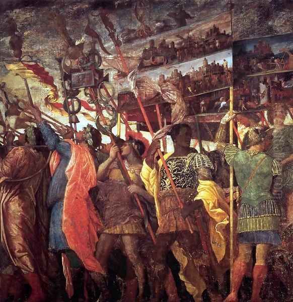 The Triumphs of Caesar Trumpeters and Standard-Bearer Oil Painting by Andrea Mantegna