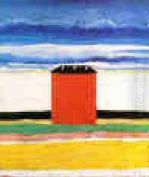 A Red House Oil Painting by Kazimir Severinovich Malevich