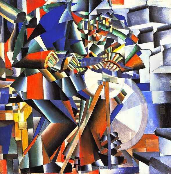 The Knife Sharpener Oil Painting by Kazimir Severinovich Malevich