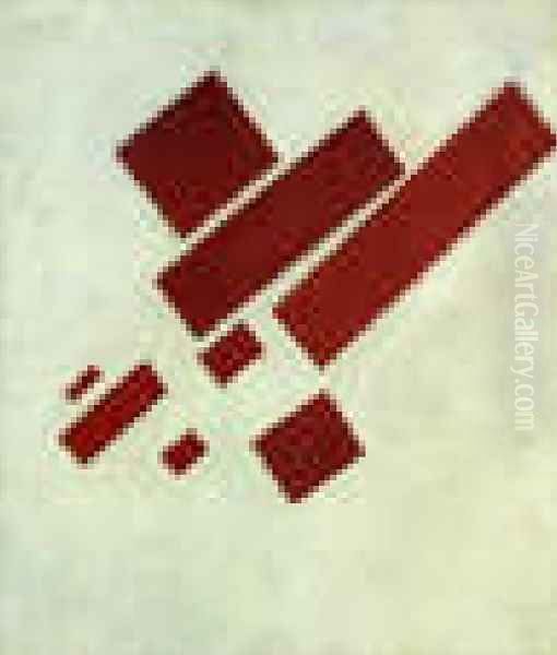 Suprematism With Eight Red Rectangles Oil Painting by Kazimir Severinovich Malevich