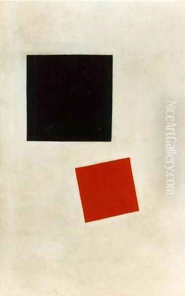 Black Square and Red Square Oil Painting by Kazimir Severinovich Malevich