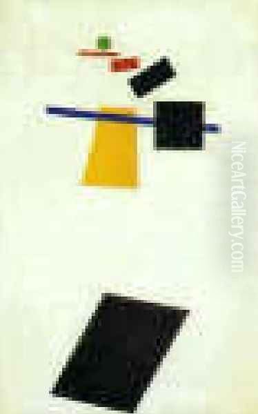 Suprematism Painter Like Realism Of A Football Player Color Masses Of The Fourth Dimension Oil Painting by Kazimir Severinovich Malevich