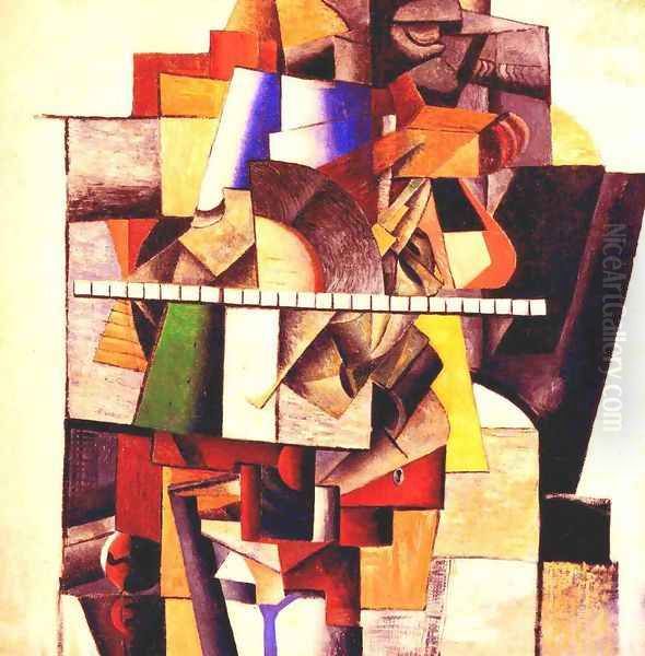 Portrait Of M V Matiushin Oil Painting by Kazimir Severinovich Malevich