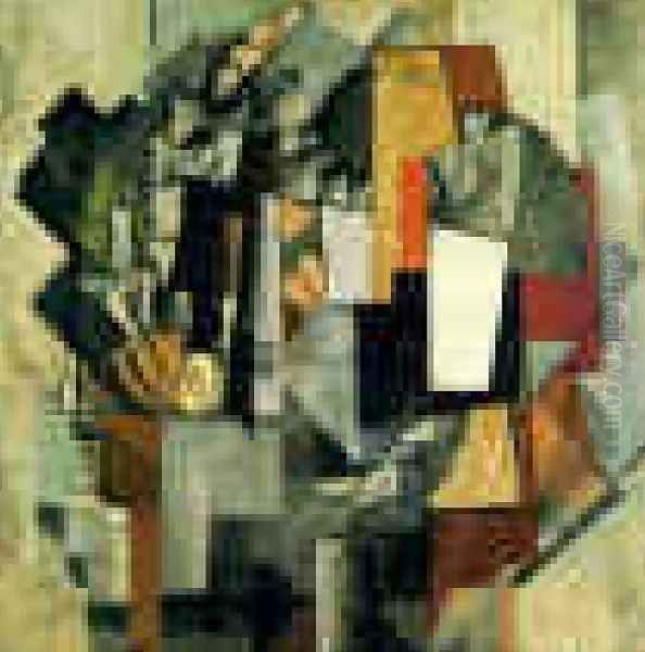 Desk And Room Oil Painting by Kazimir Severinovich Malevich