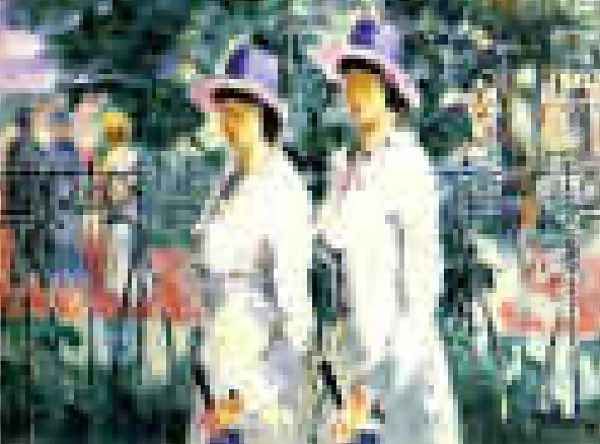 Sisters Oil Painting by Kazimir Severinovich Malevich