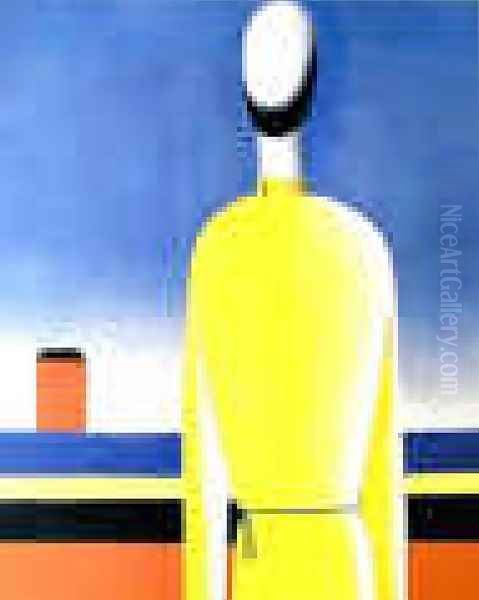 Complicated Premonition (Torso In A Yellow Shirt) Oil Painting by Kazimir Severinovich Malevich