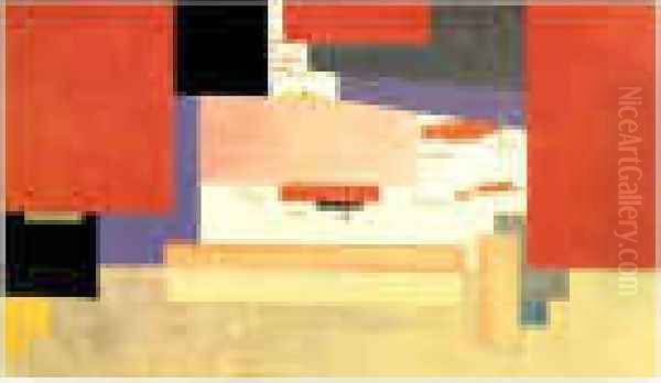 Suprematism Study For A Curtain Oil Painting by Kazimir Severinovich Malevich