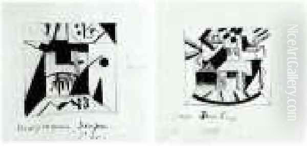 Decor Sketches For The Opera Victory Over The Sun Oil Painting by Kazimir Severinovich Malevich