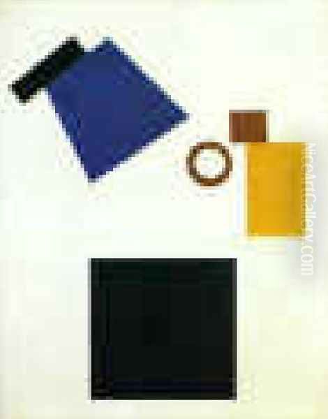 Suprematism Self Portrait In Two Dimensions Oil Painting by Kazimir Severinovich Malevich