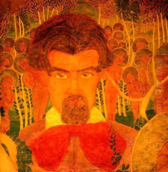 self portrait Oil Painting by Kazimir Severinovich Malevich