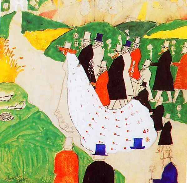 The wedding Oil Painting by Kazimir Severinovich Malevich