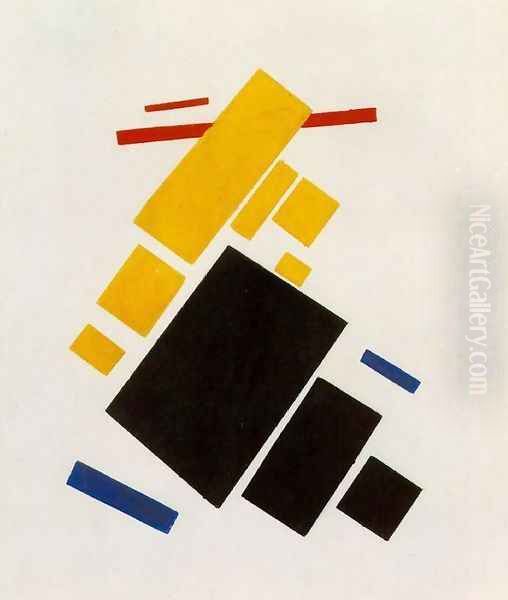 Suprematist Painting: Aeroplane Flying Oil Painting by Kazimir Severinovich Malevich