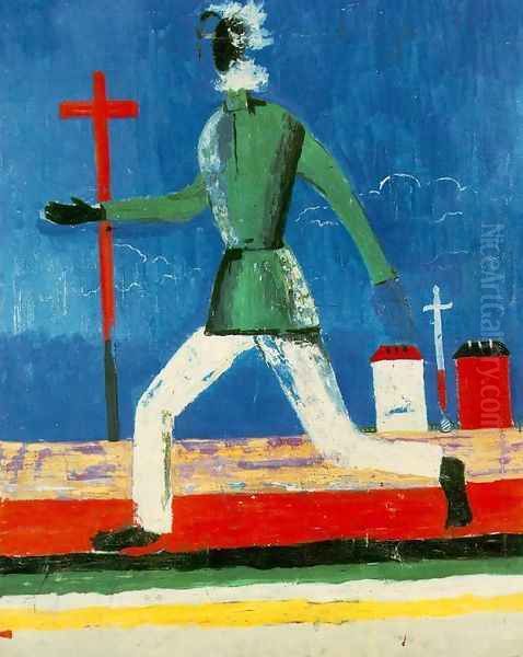 Running Man Oil Painting by Kazimir Severinovich Malevich