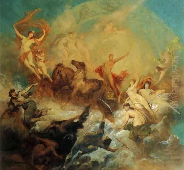 Der Sieg des Lichts Über die Finsternis (The Victory of Light over Darkness) Oil Painting by Hans Makart