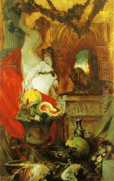 Alegorie auf die Lebenslust (Allegory of Lust for Life) Oil Painting by Hans Makart