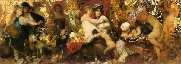 Abundantia The Gifts Of The Earth Oil Painting by Hans Makart