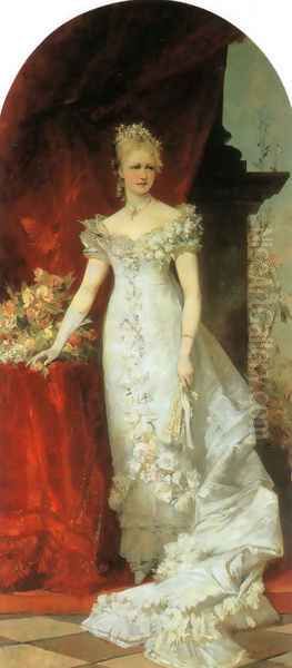 Kronprinzessin Stephanie (Crown Princess Stephanie) Oil Painting by Hans Makart