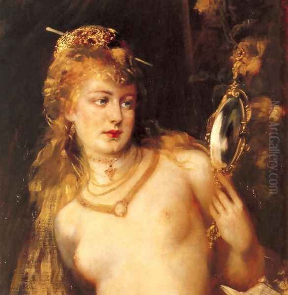 Gesicht (Detail) Oil Painting by Hans Makart