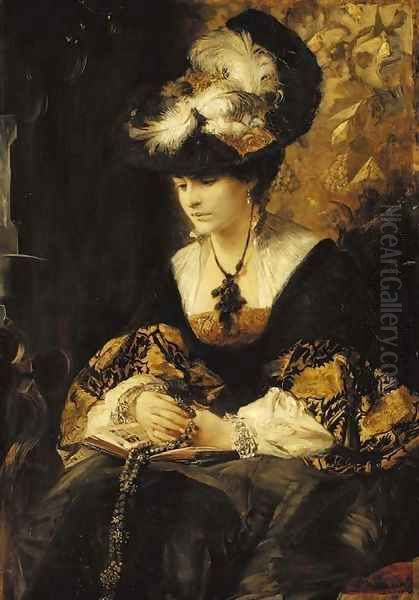 Portrait of Graffin Palffy Oil Painting by Hans Makart